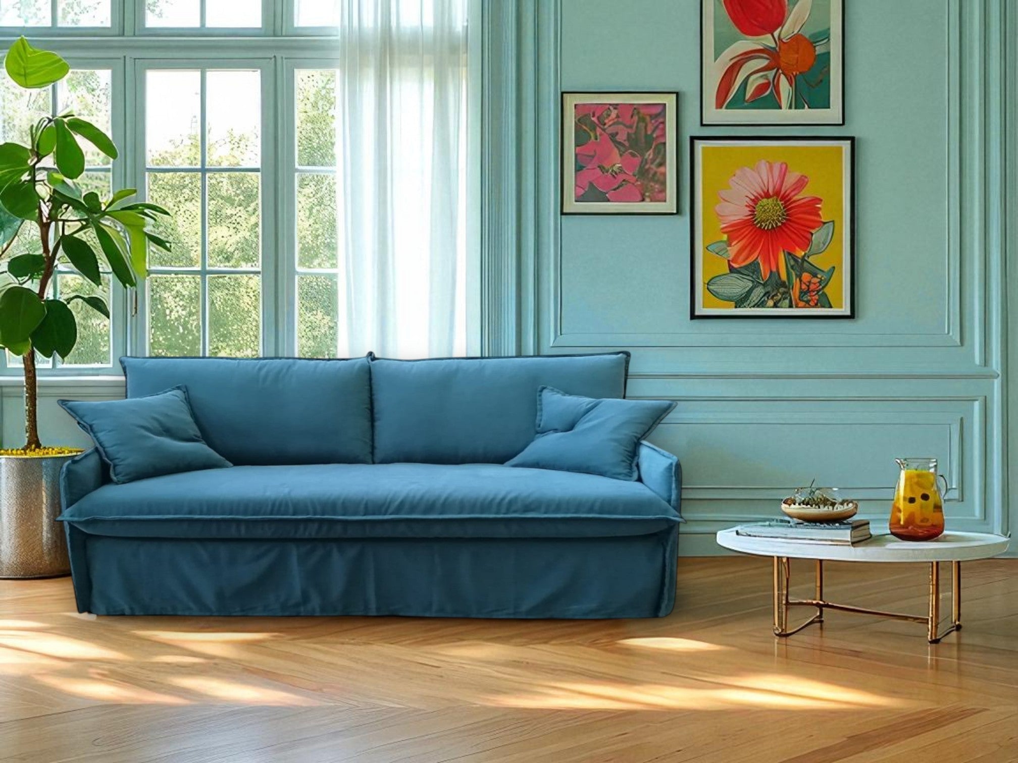 Shabby Chic Lux sofa bed, made for everyday and night