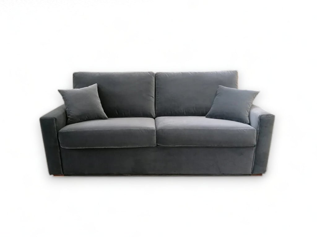 Bonbon Comfy Lux 190 sofa bed 13cm wide arm, Grey velvet