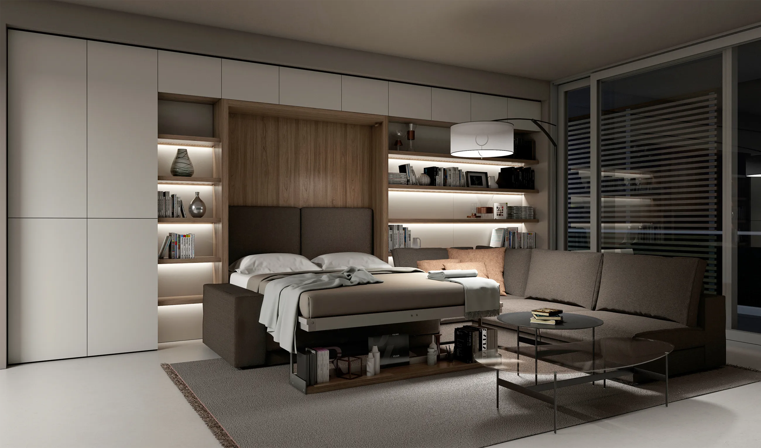 Wall bed | Murphy bed experts London, Tango sofa wall bed by night.