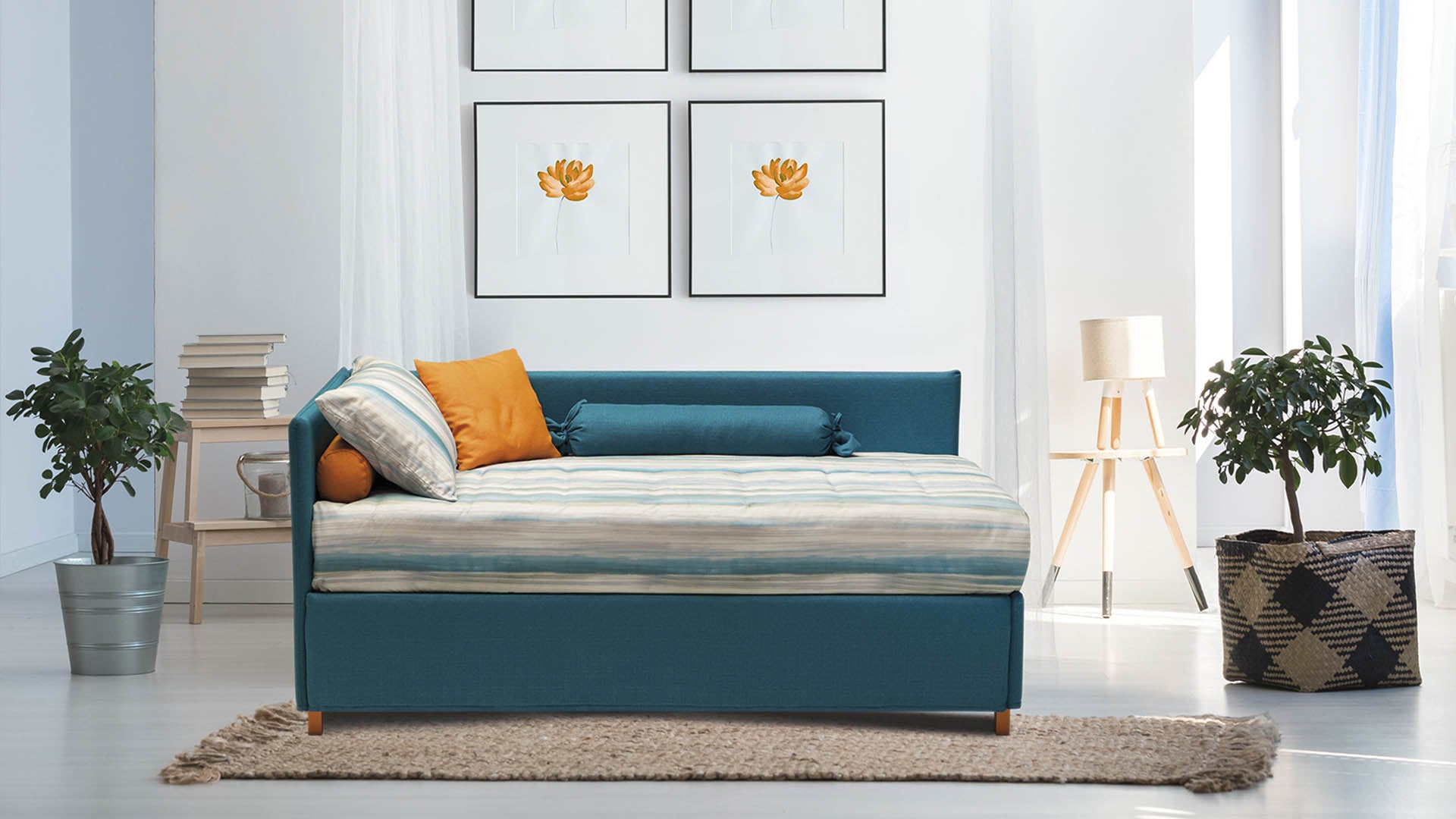 Antigua Doppelbettsofa, luxuriöses Sofa, das sich in zwei Einzelbetten umwandeln lässt London UK – Bonbon® Furniture