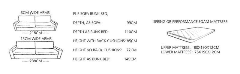 Bonbon Flip 2 sofa bunk bed, Sofa bed - Bonbon Compact Living