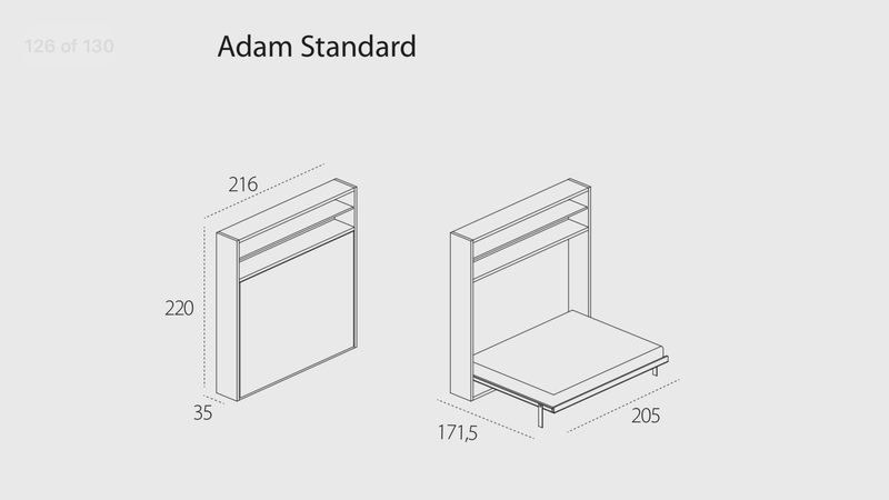Adam measurements size