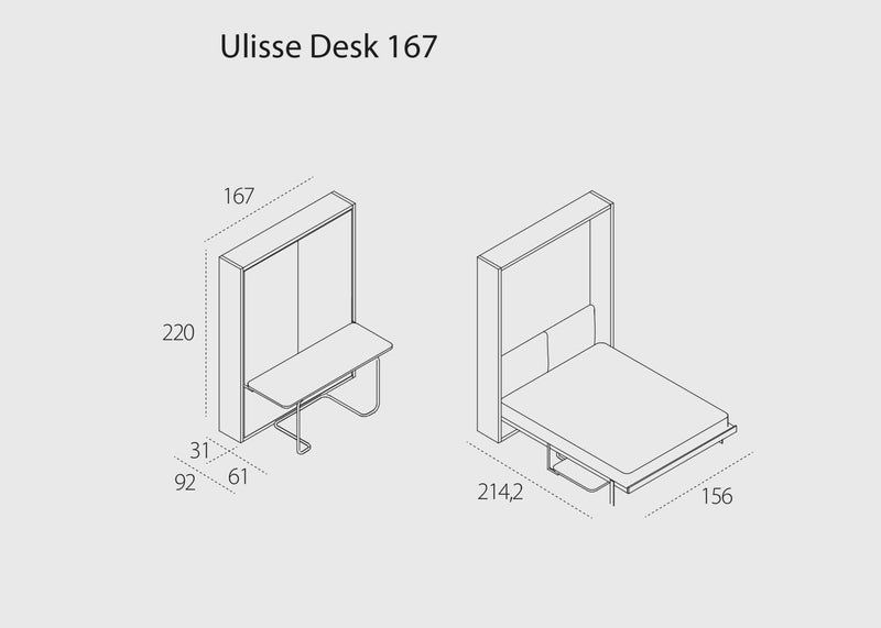 Ulisse Desk, Wall bed - Bonbon Compact Living