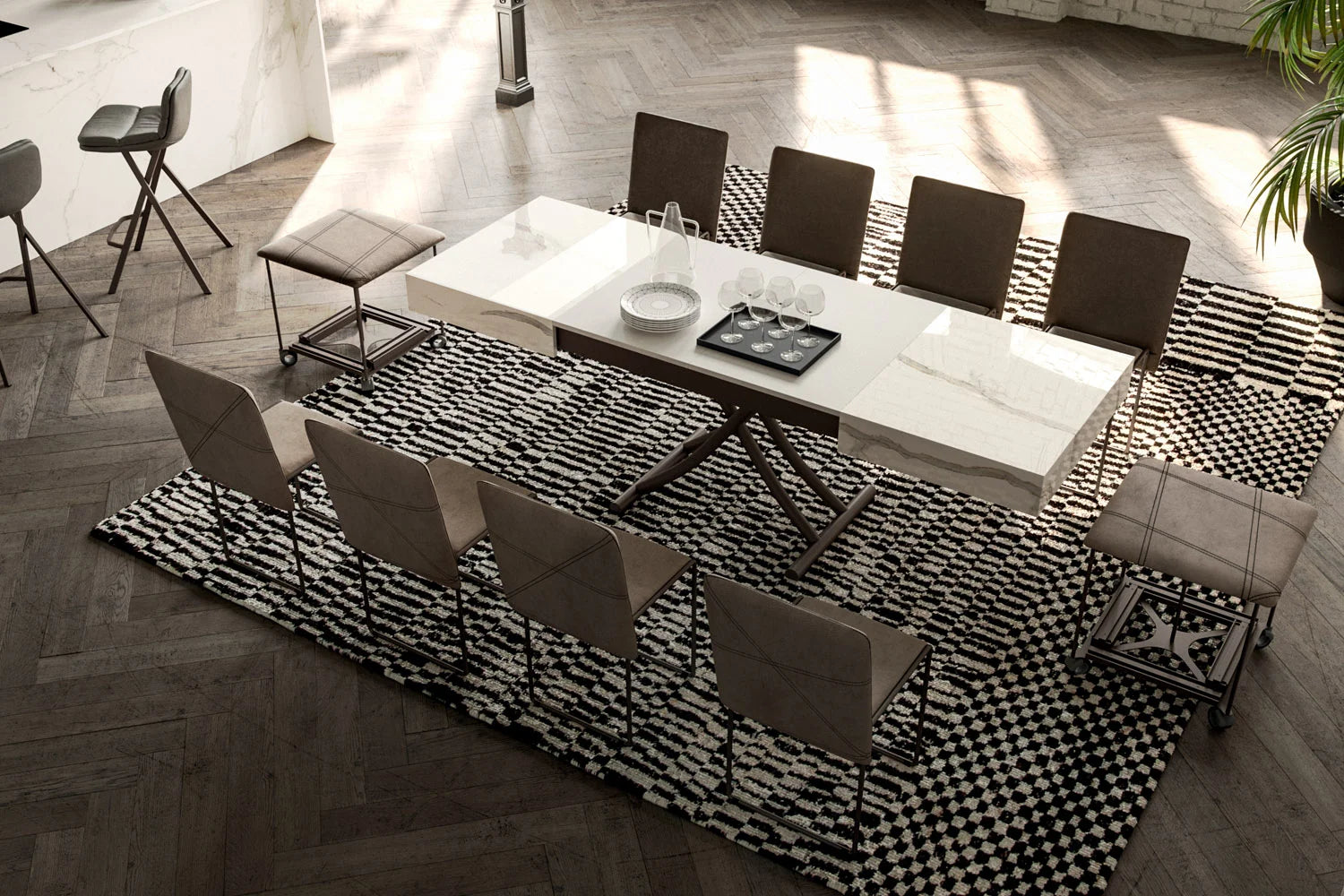 Box coffee to dining table 