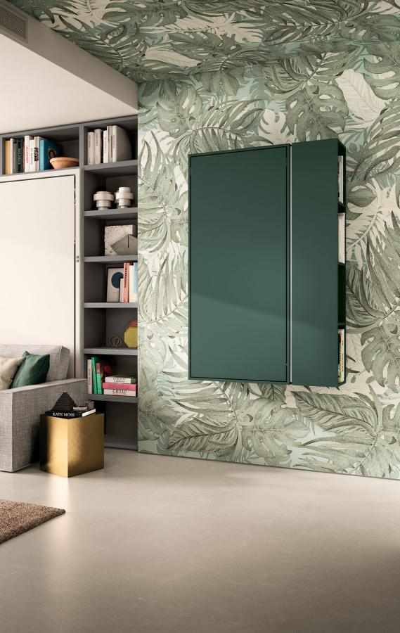 WALLY PLUS WITH SIDE BOOKCASE GREEN