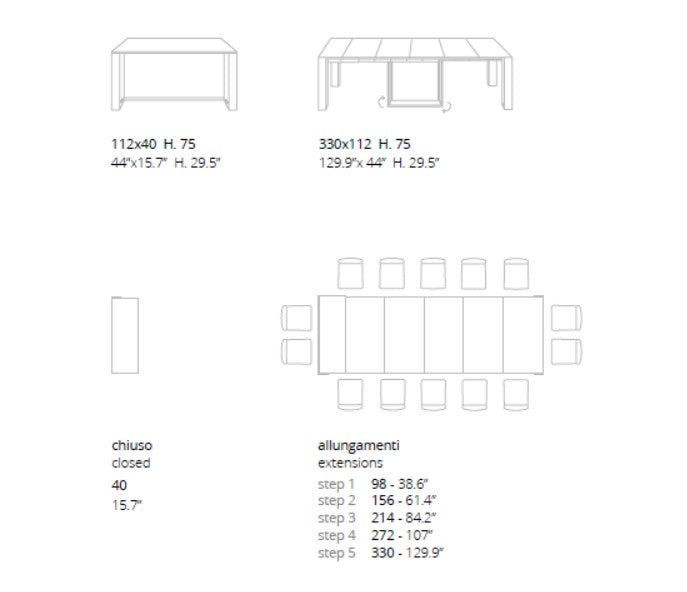 A3 extendable console table, Console - Bonbon Compact Living