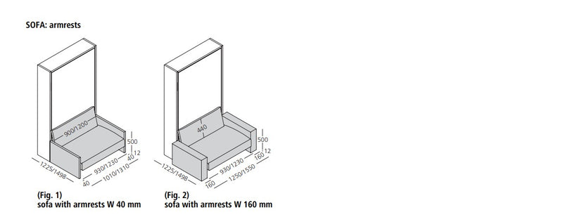 Altea Sofa 90/120, Wall bed - Bonbon Compact Living