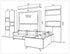  Drawing of the City Comfort Holiday sofa wall with storage units and measurements.