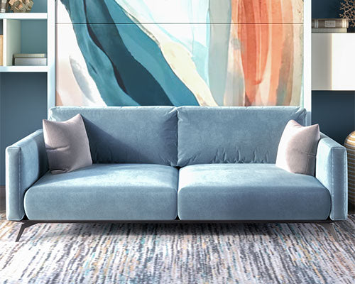 City Dream sofa wall bed in blue velvet