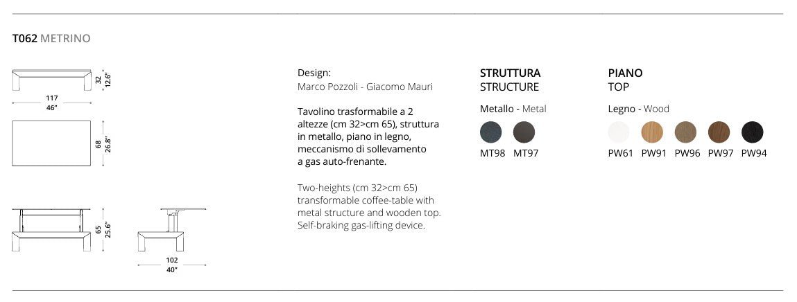 Metrino, Coffee to dining table - Bonbon Compact Living