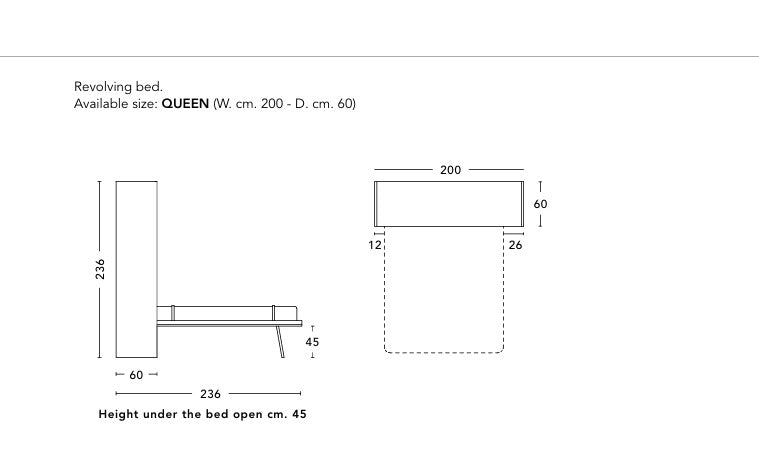 Metropolis Book wall bed sizes