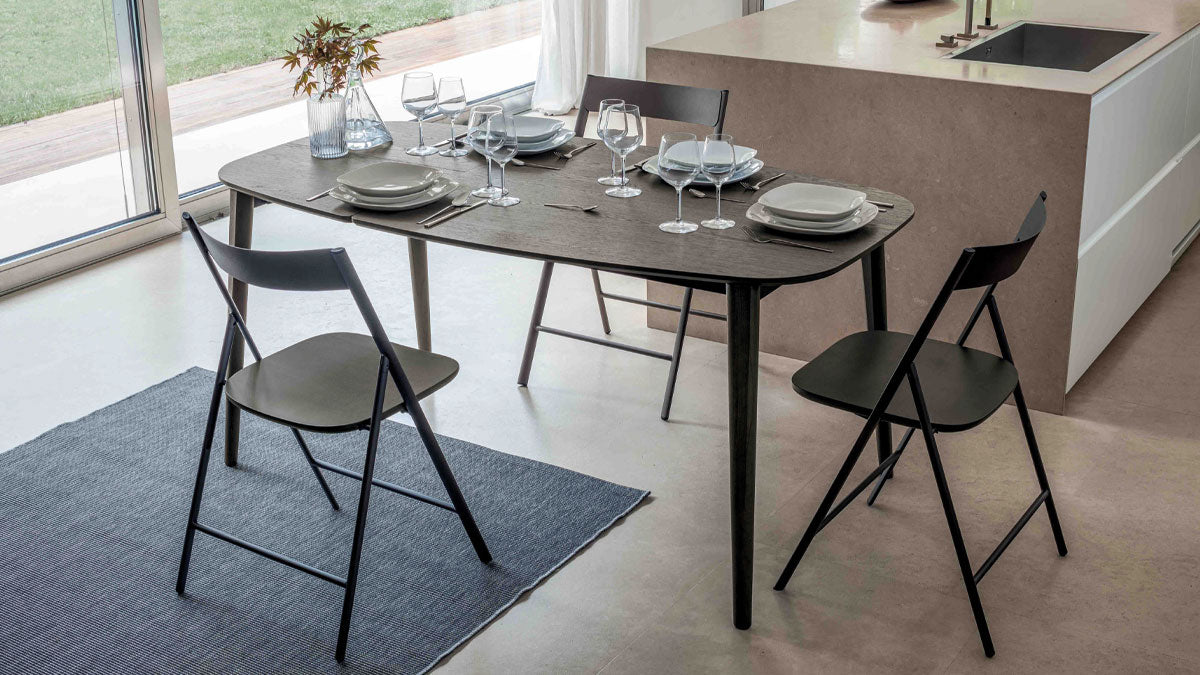 The Paddington breakfast table set with chairs in a modern kitchen