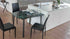 Modern kitchen with the Paddington  table and black chairs.