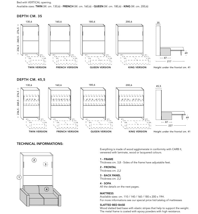 City w57 sofa wall bed single to super king