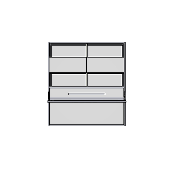 Drawing of the Flap Board Single wall bed
