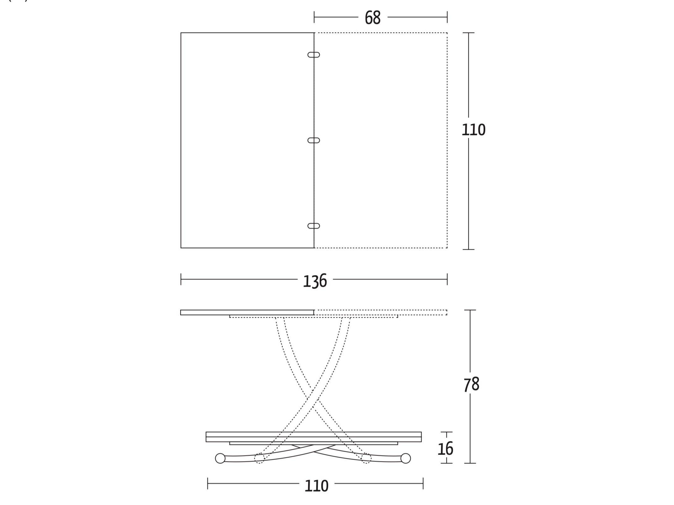 Small coffee to dining table measurements