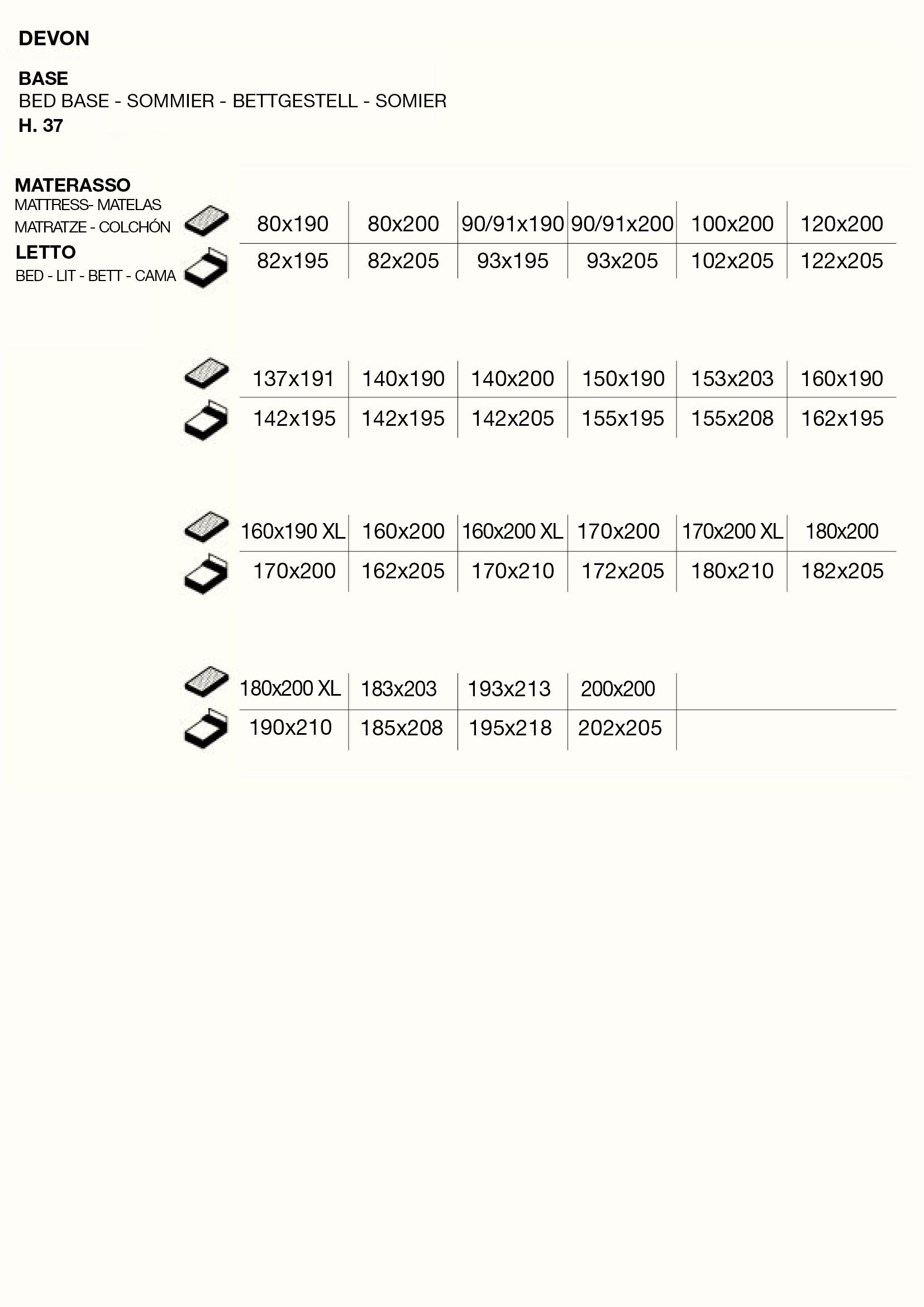 Devon storage bed measurements