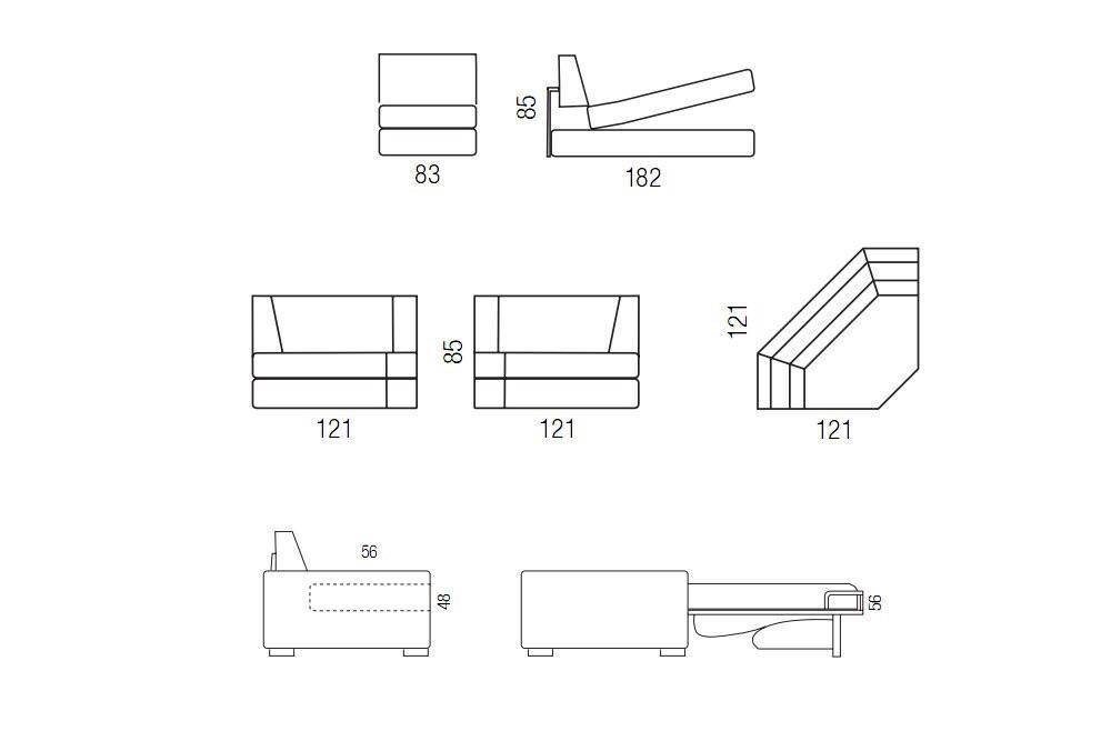Duke sofa or sofa bed measurements