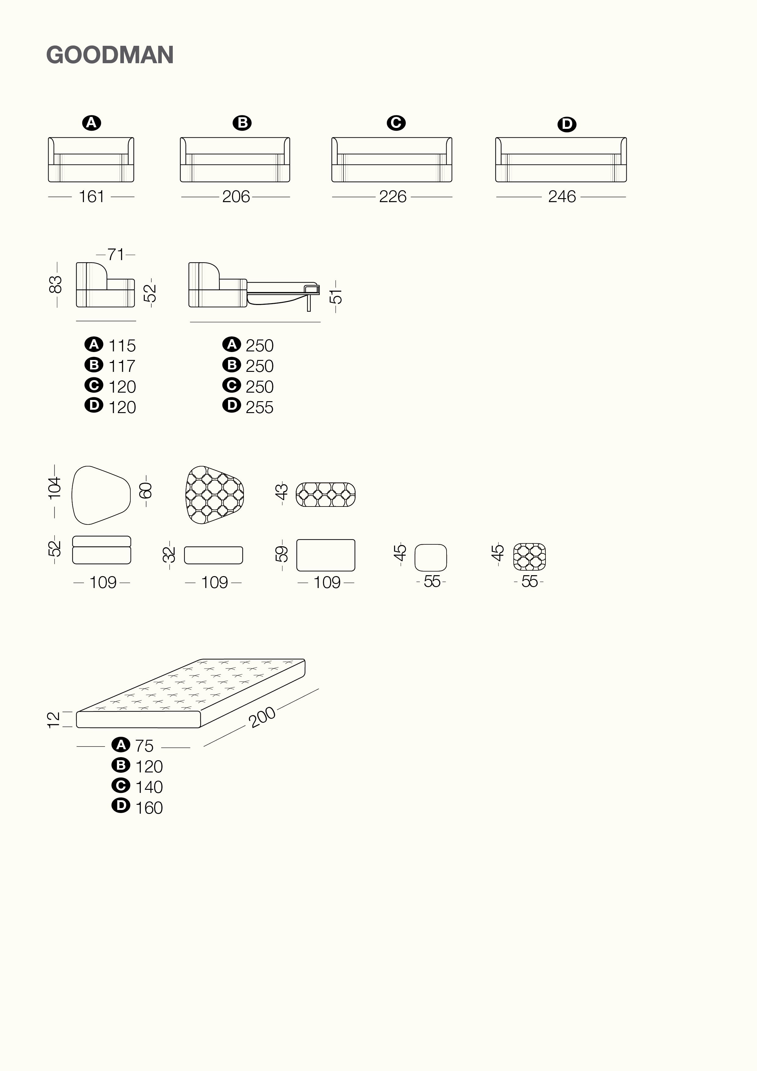 Goodman sofa or sofa bed measurements
