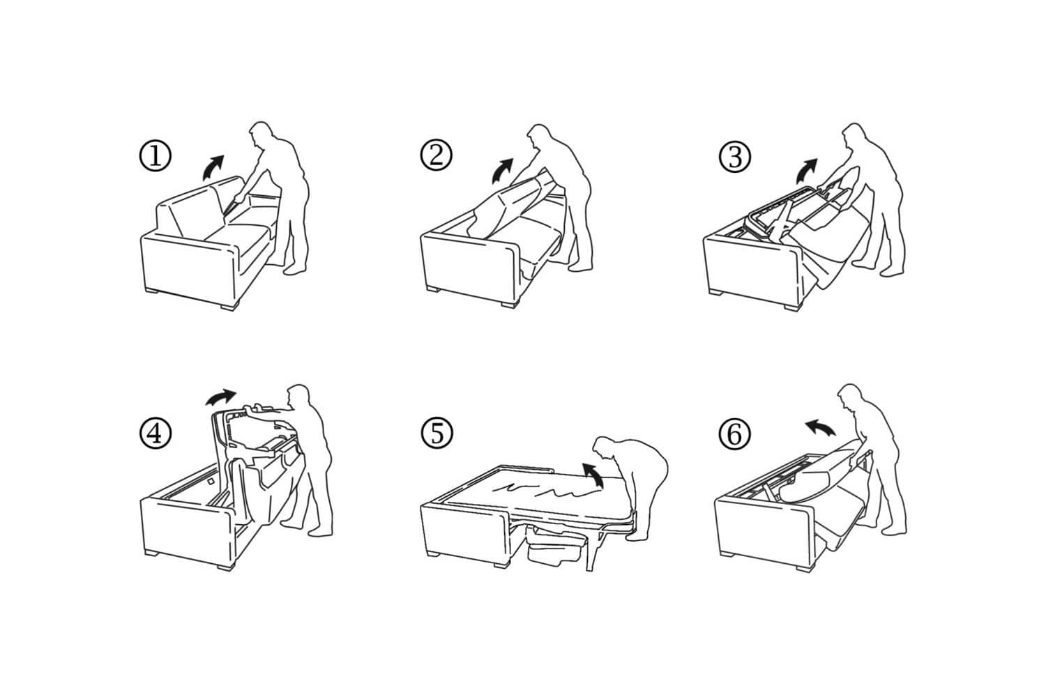 Shorter Sofa and sofa bed instructions of use