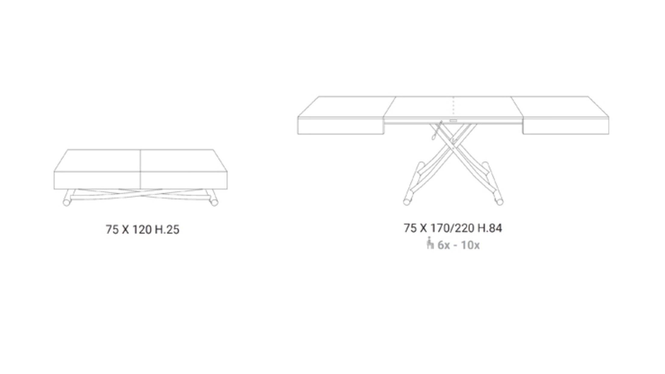 Box coffee to dining table measurements