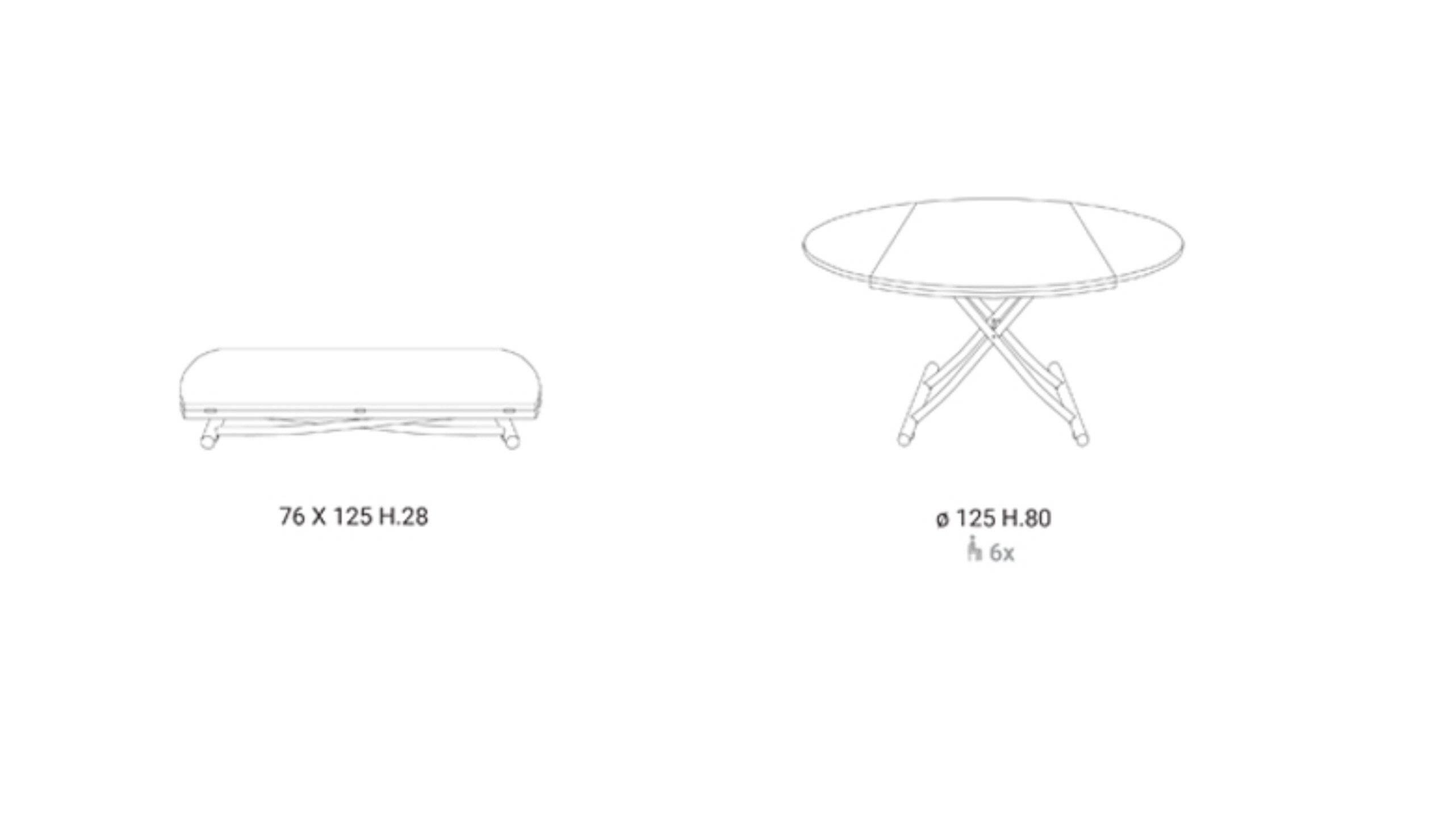 Globe Cr, coffee to dining table measurements