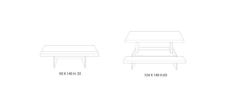 Marcus coffee to dining table measurements