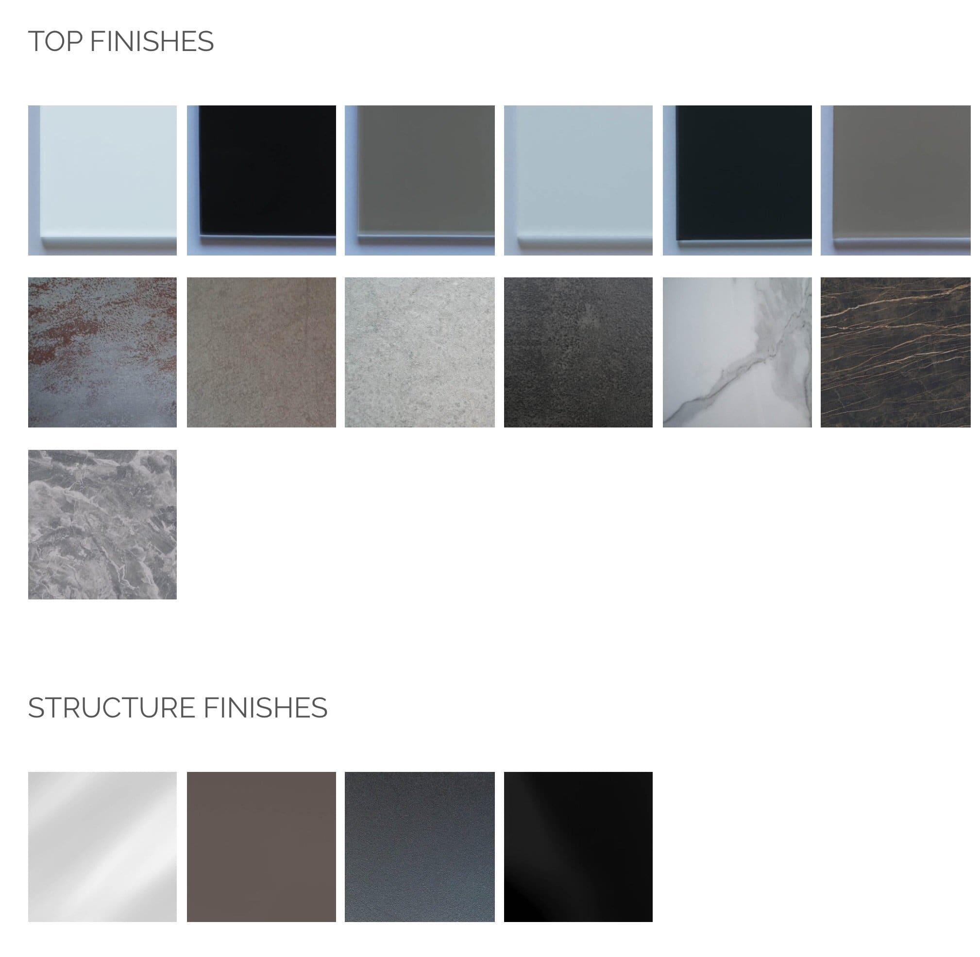 Metro, Extendable dining table finishes