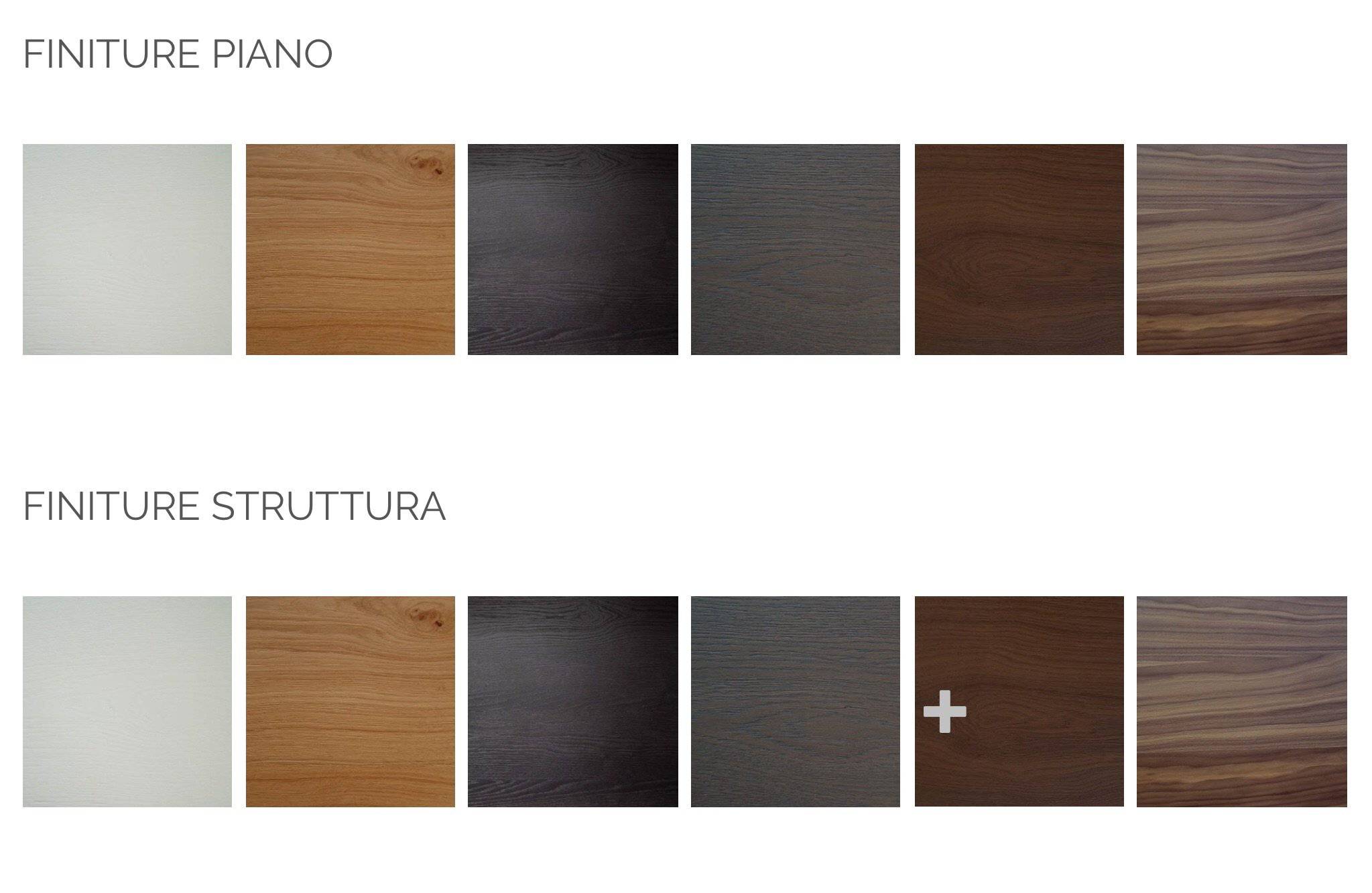 Milanodue, Extendable dining table finishes