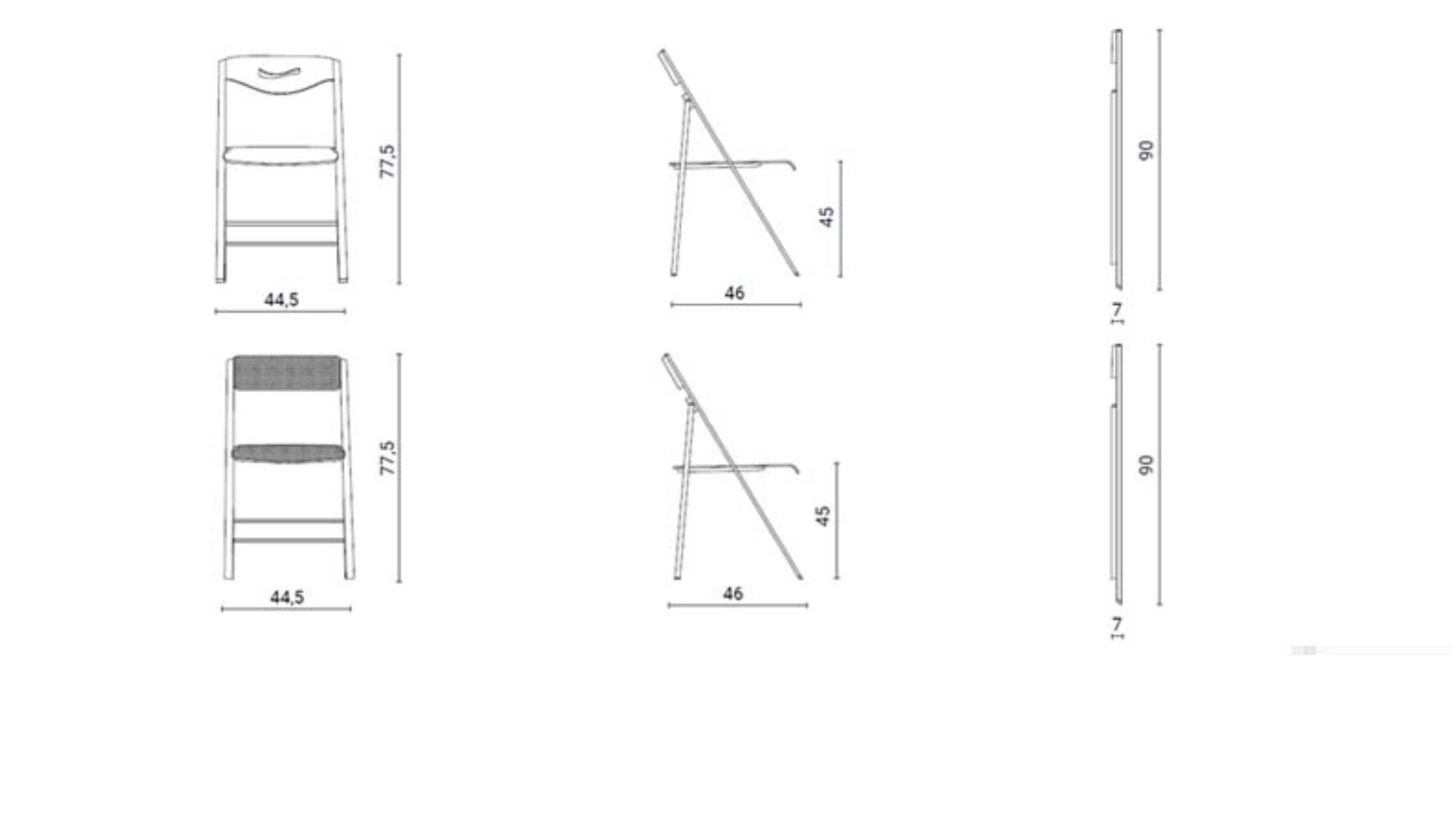 Ripiego folding chair measurements