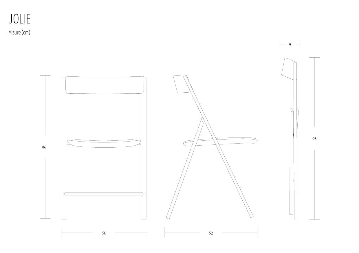 Joe folding chair, Seating measurements