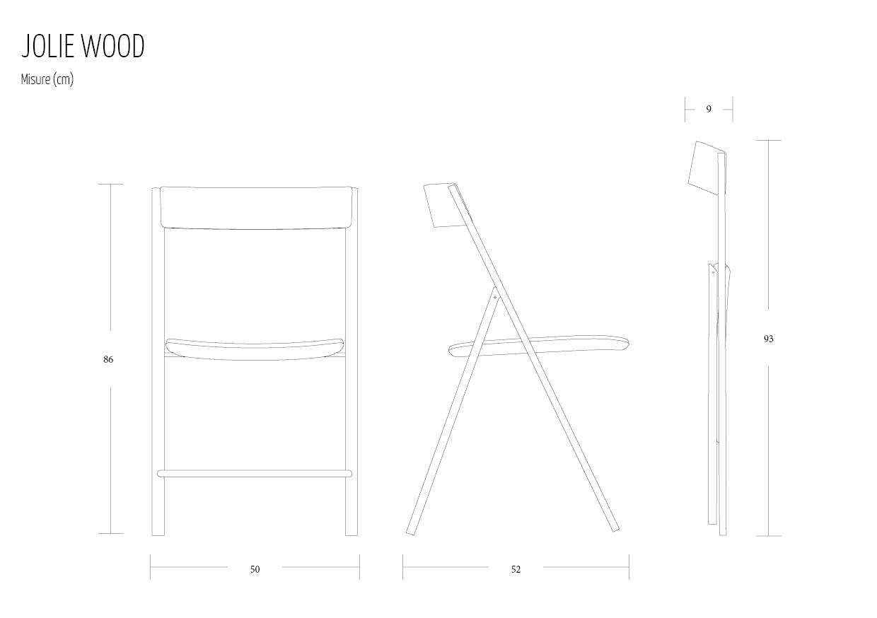 Joe wooden folding chair, Seating measurements