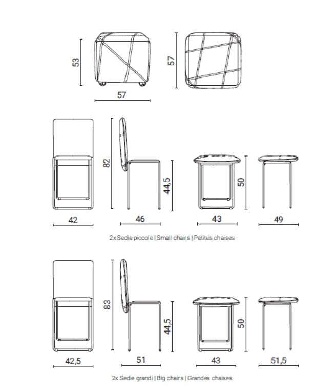 CUBIX OTTOMAN, Seating measurements