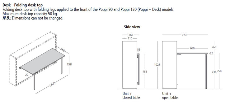 Poppi 90, Wall bed - Bonbon Compact Living