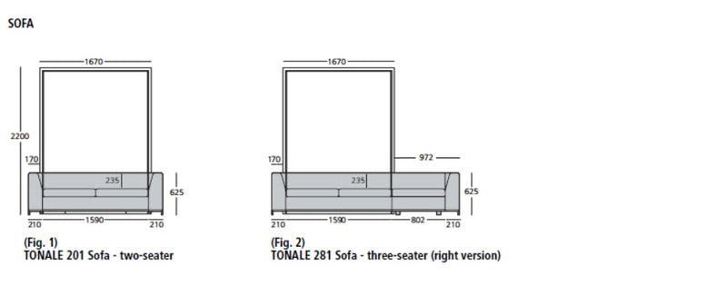 Tonale 201 and 281, Wall bed - Bonbon Compact Living