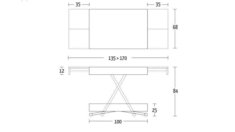 Boxy small, Coffee to dining table - Bonbon Compact Living