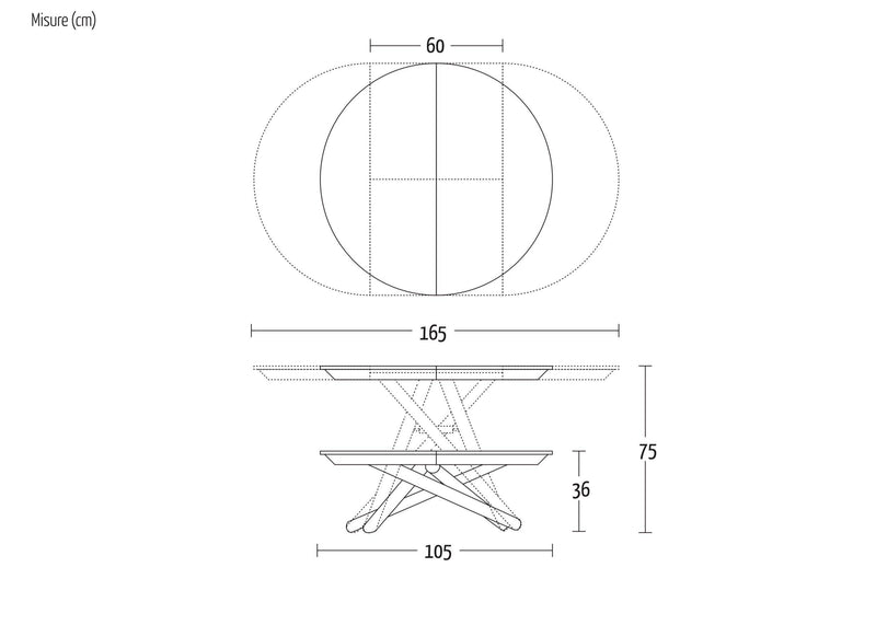 Concept Round, Coffee to dining table - Bonbon Compact Living