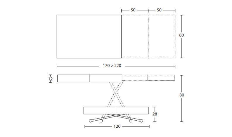 Cubic, Coffee to dining table - Bonbon Compact Living