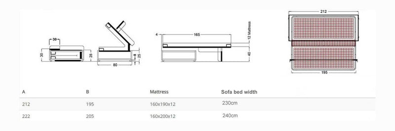 Bonbon Comfy Side, Horizontal sofa bed - Bonbon Compact Living