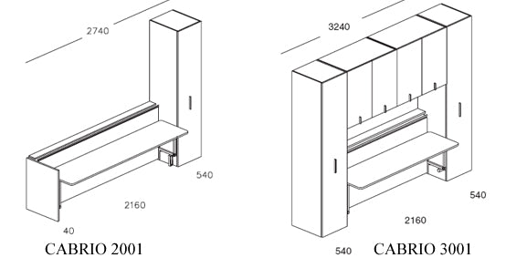 Cabrio In, Wall bed - Bonbon Compact Living