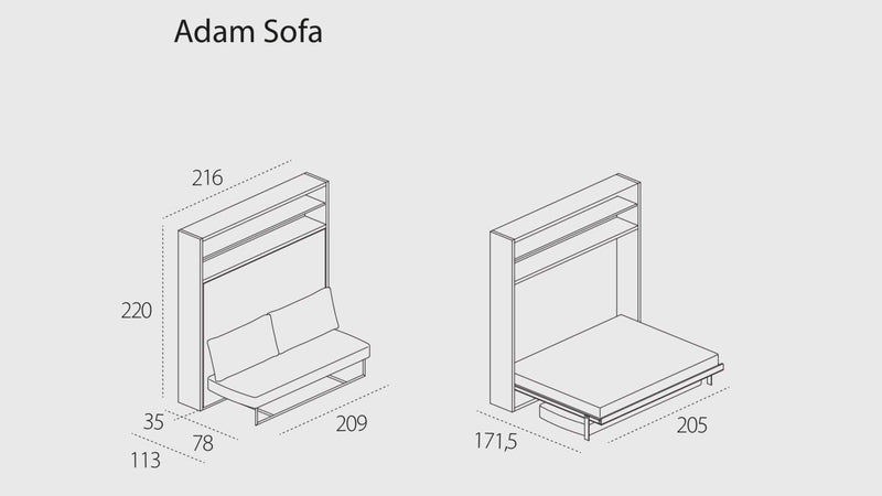 Measurements wall bed