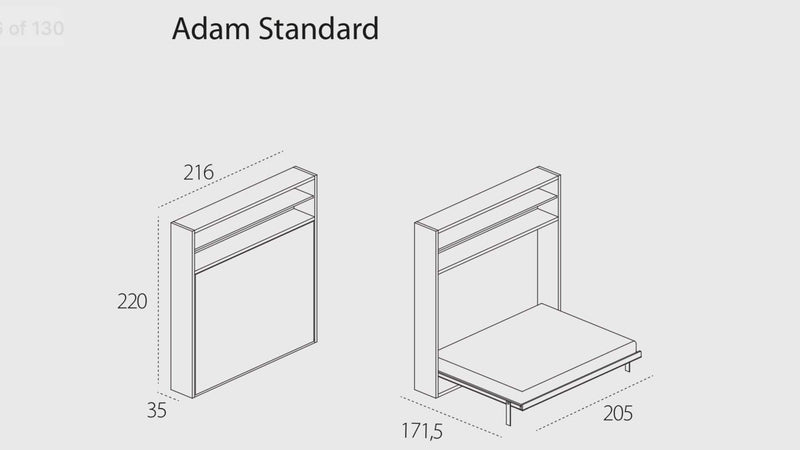 Adam Study, Wall bed - Bonbon Compact Living