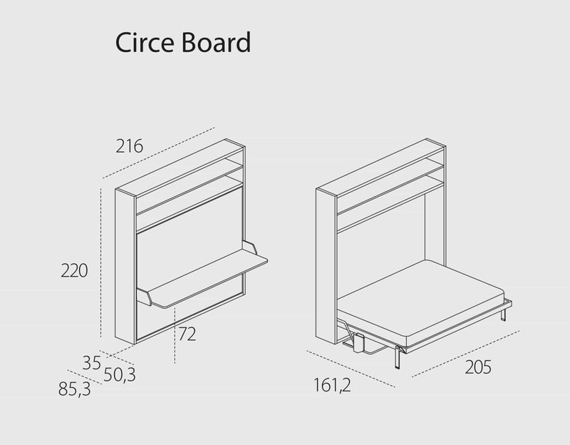 Circe Board, Wall bed - Bonbon Compact Living