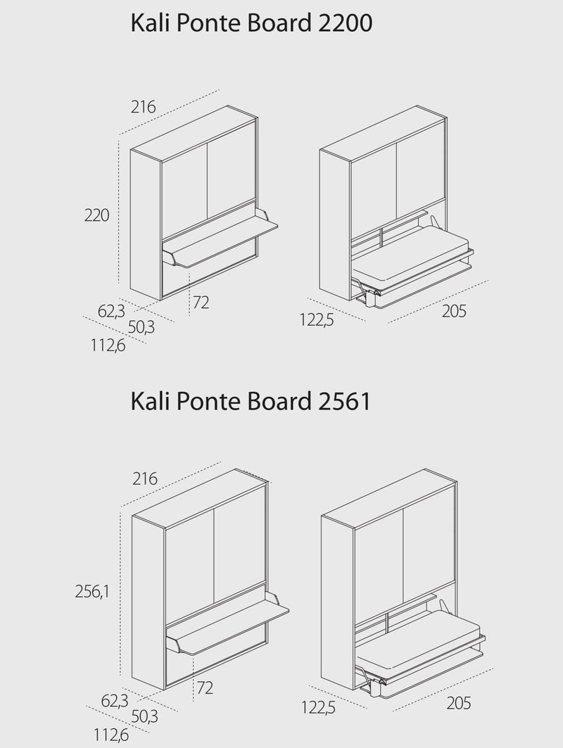 Kali Ponte Board, Wall bed - Bonbon Compact Living