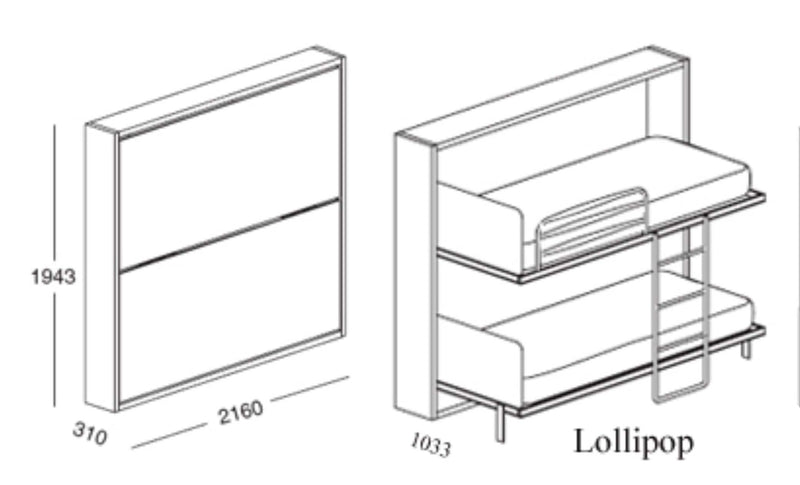 Lollipop, Wall bed - Bonbon Compact Living