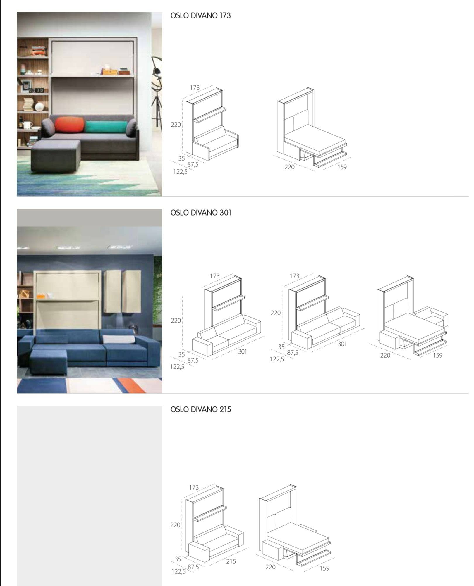 Oslo 301 sofa wall bed, Wall bed - Bonbon Compact Living