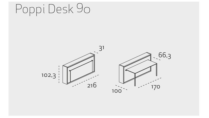 Poppi 90/120, Wall bed - Bonbon Compact Living