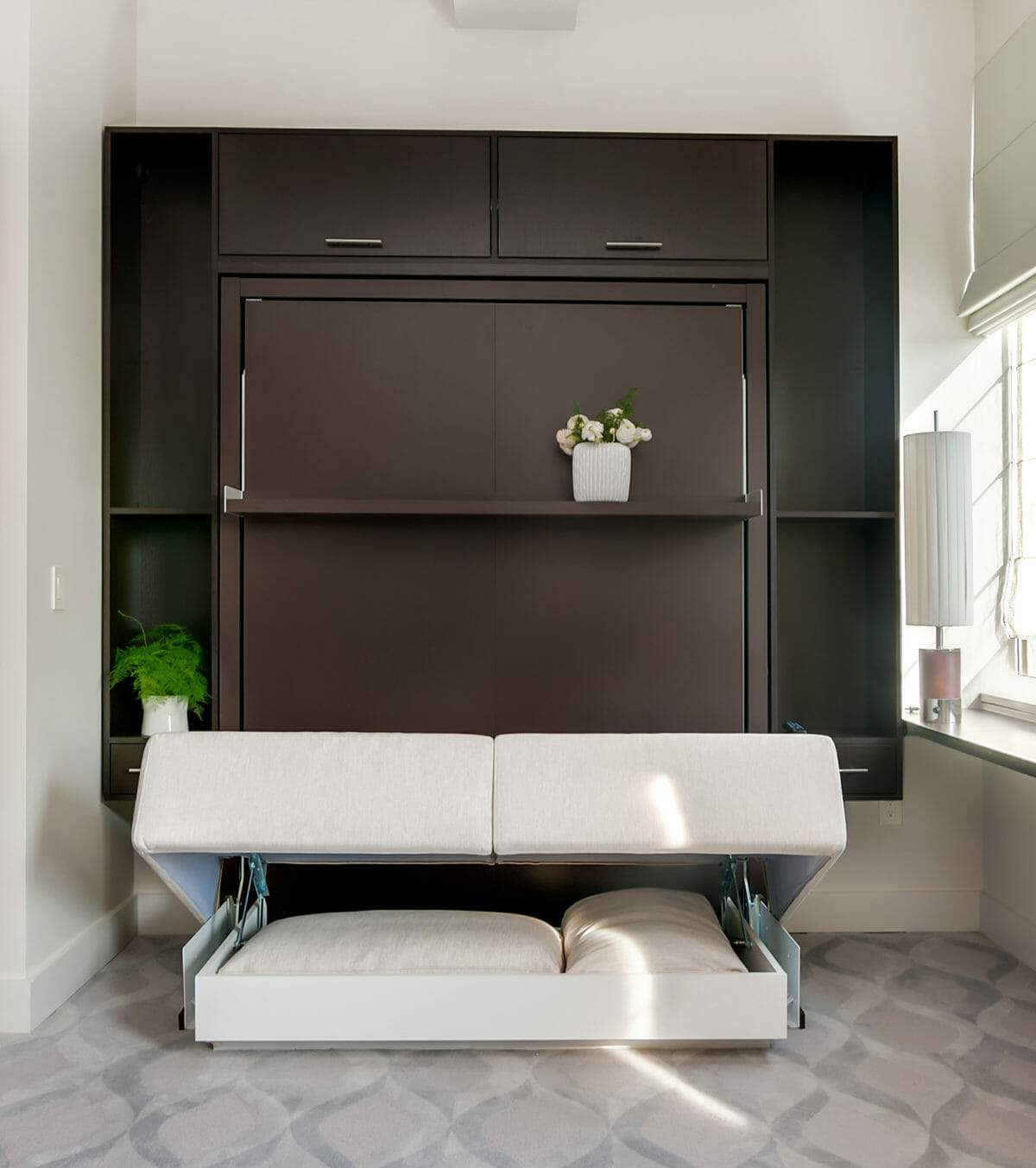 Swing 0 sofa wall beds, under seat storage, no arms