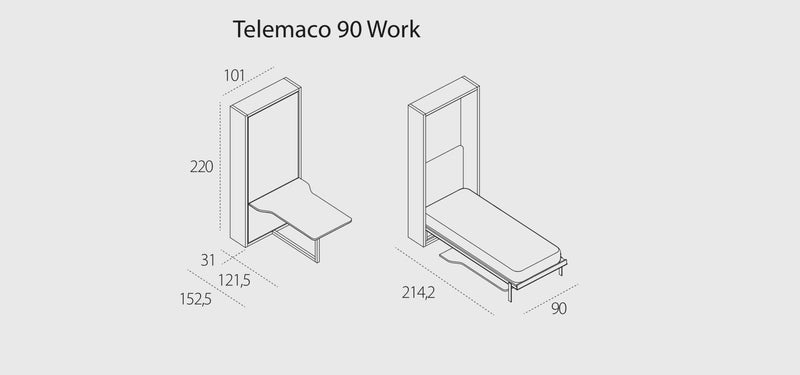 Telemaco Work, Wall bed - Bonbon Compact Living