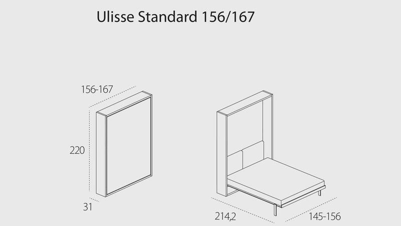 Ulisse 167 Standard, Wall bed - Bonbon Compact Living